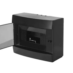 Coffret électrique en saillie 8 modules Tableau électrique nu noir fumé, 215,5 x 173,5 x 104,5 mm, HOROZ