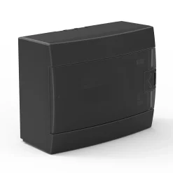 Coffret électrique en saillie 8 modules Tableau électrique nu noir fumé, 215,5 x 173,5 x 104,5 mm, HOROZ