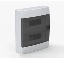 Coffret électrique en saillie 24 modules Tableau électrique nu blanc fumé, 286 x 340,5 x 112,5 mm, HOROZ