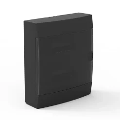 Coffret électrique en saillie 24 modules Tableau électrique nu noir fumé, 286 x 340,5 x 112,5 mm, HOROZ