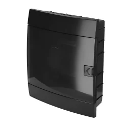 Coffret électrique encastré 24 modules Tableau électrique nu noir fumé, 286 x 340,5 x 112,5 mm, HOROZ