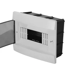 Coffret électrique encastré 8 modules Tableau électrique nu blanc fumé, 215,5 x 173,5 x 104,5 mm, HOROZ