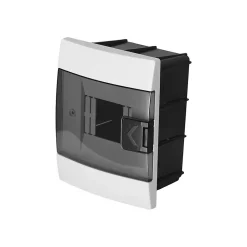 Coffret électrique encastré 4 modules Tableau électrique nu blanc fumé, 140 x 173 x 104 mm, HOROZ