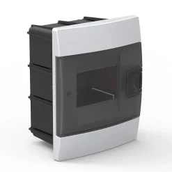 Coffret électrique encastré 4 modules Tableau électrique nu blanc fumé, 140 x 173 x 104 mm, HOROZ