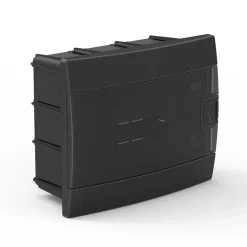 Coffret électrique encastré 8 modules Tableau électrique nu noir fumé, 215,5 x 173,5 x 104,5 mm, HOROZ