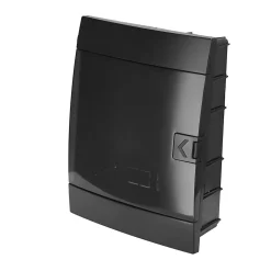 Coffret électrique encastré 16 modules Tableau électrique nu noir fumé, 215 x 290,5 x 110 mm, HOROZ