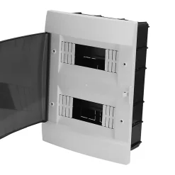 Coffret électrique encastré 16 modules Tableau électrique nu blanc fumé, 215 x 290,5 x 110 mm, HOROZ