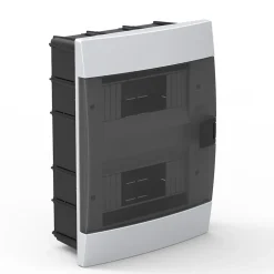 Coffret électrique encastré 16 modules Tableau électrique nu blanc fumé, 215 x 290,5 x 110 mm, HOROZ