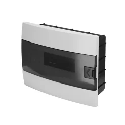 Coffret électrique encastré 12 modules Tableau électrique nu blanc fumé, 285 x 223 x 110 mm, HOROZ