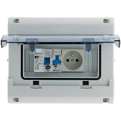 Coffret électrique IP65 8 modules + accessoires Zenitech