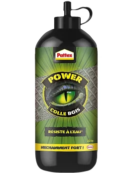 Colle à bois Pattex Power blanc résiste à l'eau 225g