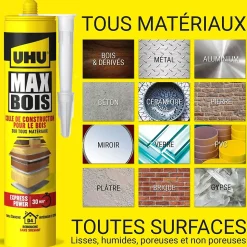 Colle à bois sans PU UHU, cartouche 380g