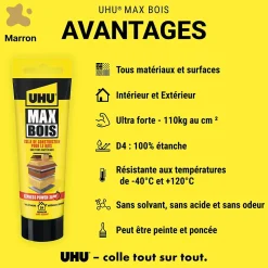 Colle à bois Uhu Wood Max Express Power 7002043 en tube de 100 g