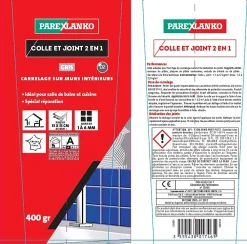 Colle & joint pâte gris Parexlanko 1,5 kg