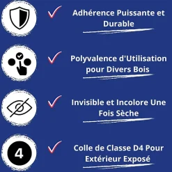 Colle Bois Exterieur - 1 L - Codeve Bois - Pour L'assemblage De Votre Bois Soumis à L'eau Et à L'humidité En Extérieur.