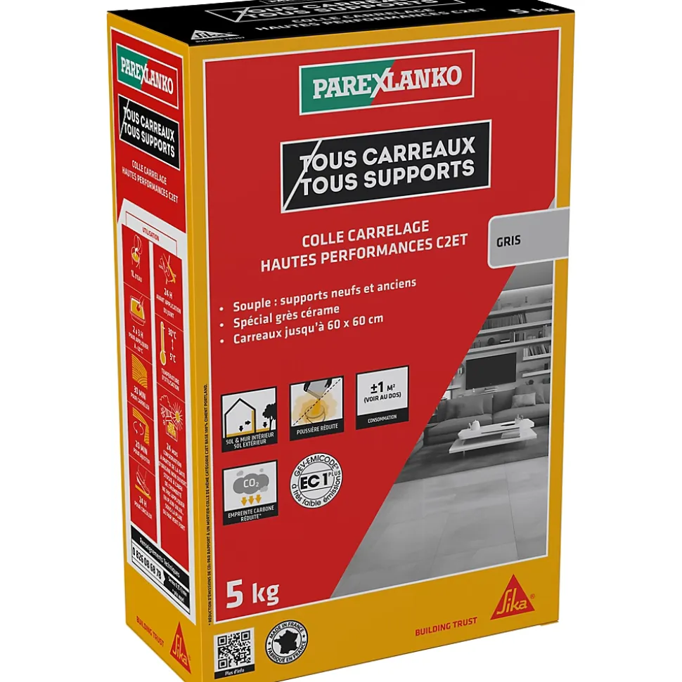 Colle carrelage grise hautes performances 5 kg Parexlanko
