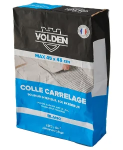 Colle carrelage sol intérieur/extérieur et mur intérieur blanc Volden C2 25kg