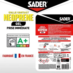 Colle contact néoprène en gel Sader tous matériaux tube de 125 ml