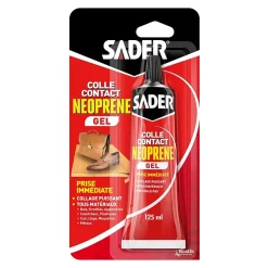 Colle contact néoprène en gel Sader tous matériaux tube de 125 ml