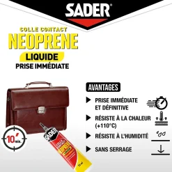 Colle contact néoprène liquide Sader tous matériaux tube de 55 ml