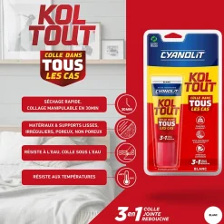 Colle Cyanolit Koltout blanc express 50 ml