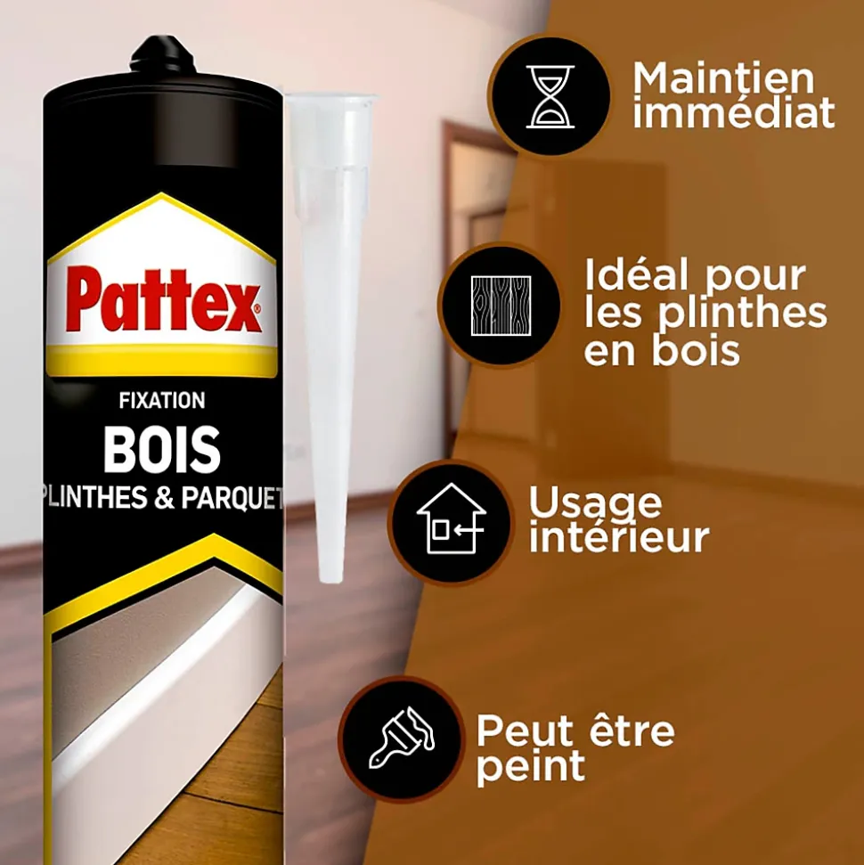 Colle de fixation bois intérieur Pattex 380g