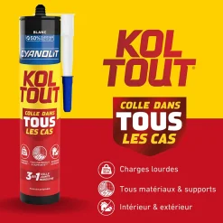 Colle de fixation Cyanolit Koultout 33301149 couleur blanc résistance 350 kg / 10 cm² séchage en 30 minutes