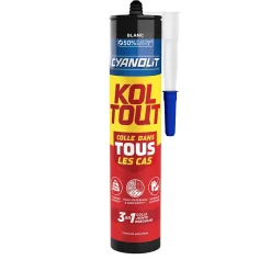 Colle de fixation Cyanolit Koultout 33301149 couleur blanc résistance 350 kg / 10 cm² séchage en 30 minutes