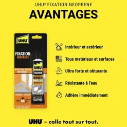 Colle de fixation néoprène UHU beige tube 125g