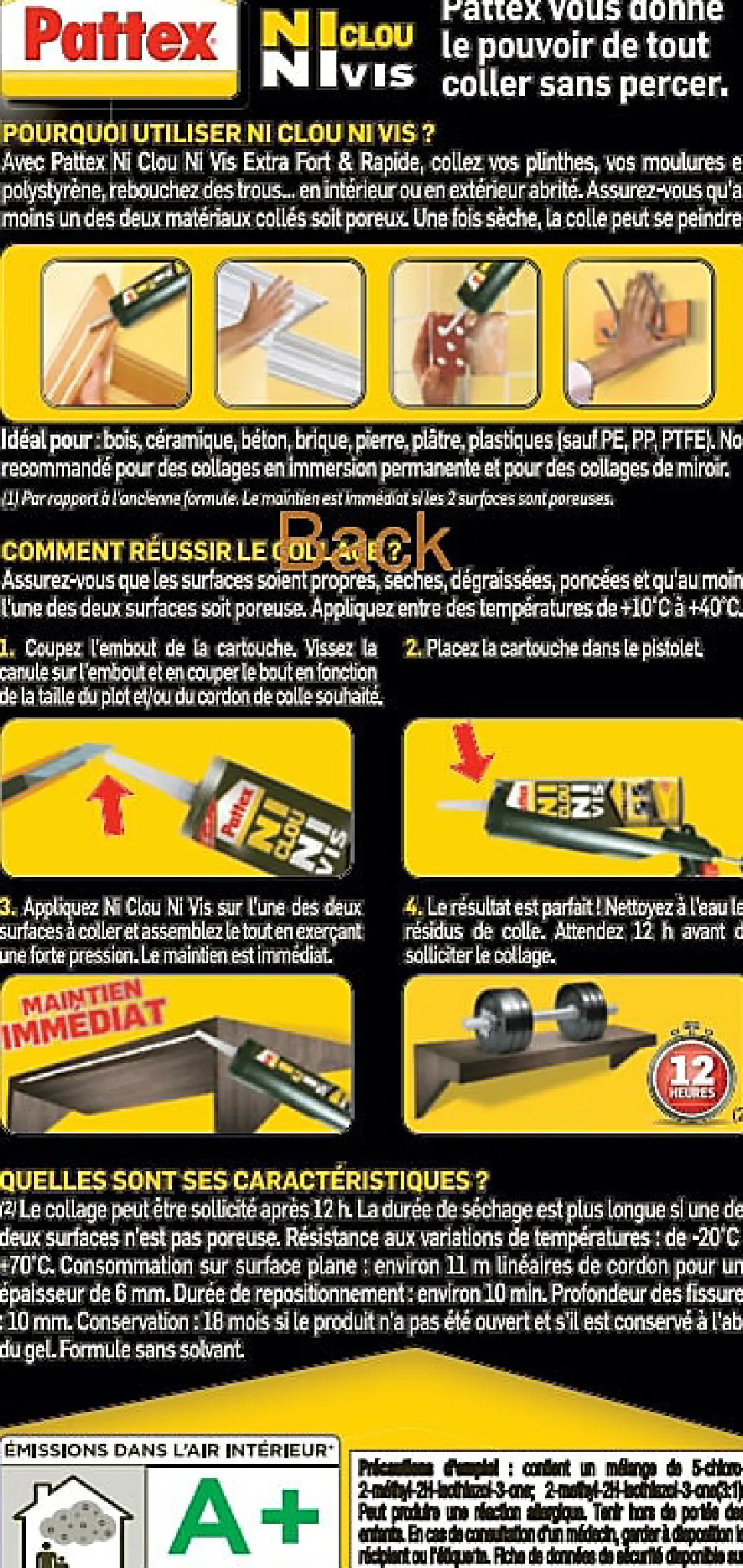 Colle de fixation pour bois Pattex 380g
