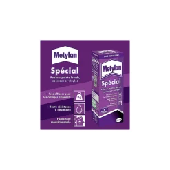 Colle en poudre - adaptée pour tout papiers peints vinyles - surface de couverture 25 m² - Metylan 156816