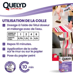 Colle en poudre - adaptée pour tout papiers peints vinyles - surface de couverture 32 m² - Quelyd 30601637