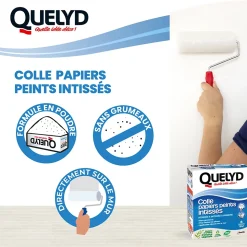 Colle en poudre - adaptée pour tout papiers peints intissés - surface de couverture 32 m² - Quelyd 30621359