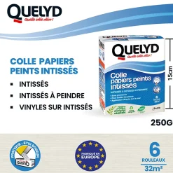 Colle en poudre - adaptée pour tout papiers peints intissés - surface de couverture 32 m² - Quelyd 30621359