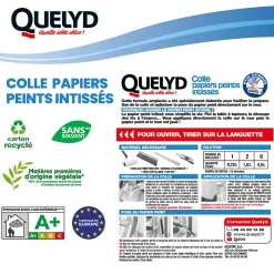 Colle en poudre - adaptée pour tout papiers peints intissés - surface de couverture 32 m² - Quelyd 30621359