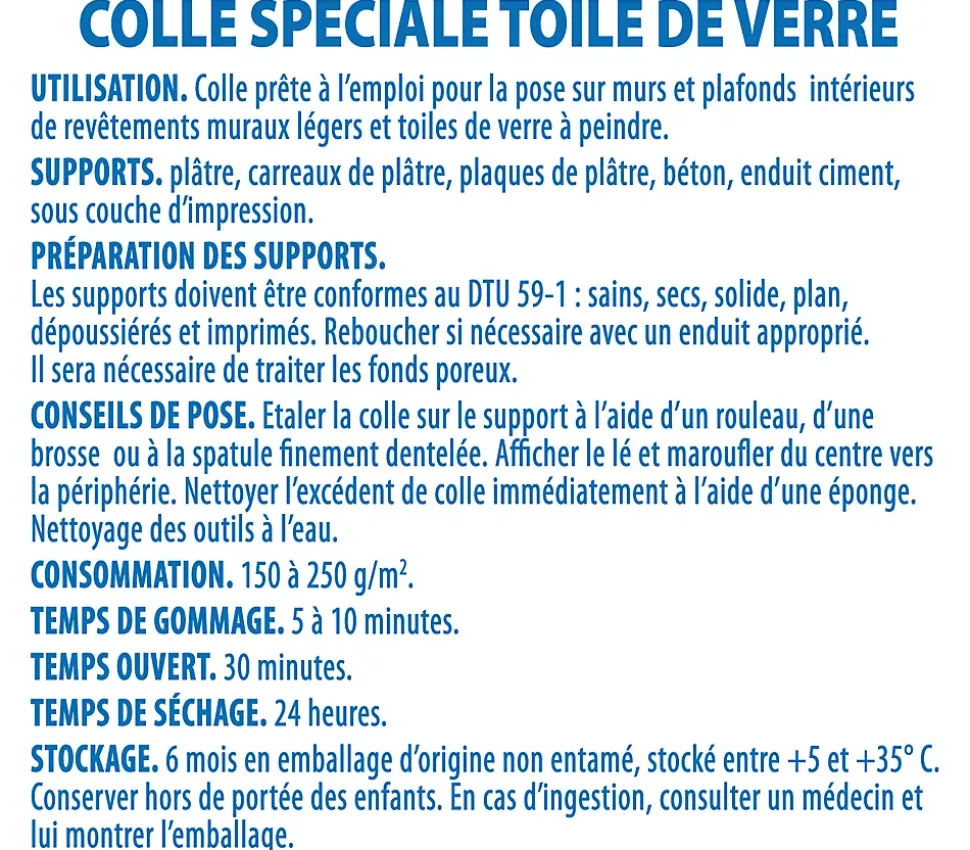 Colle en Pâte pour Toiles de Verre Semin, Prête à l'Emploi, Seau de 10 kg