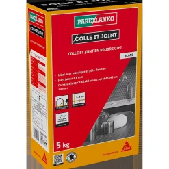 Colle et joint en poudre 5 kg blanc Parexlanko