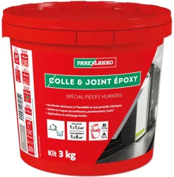 Colle et joint époxy gris spécial pièces humides 3 kg Parexlanko