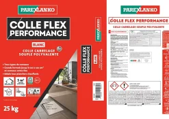 Colle Flex performance Blanc tous type de carreaux 25Kg Parexlanko