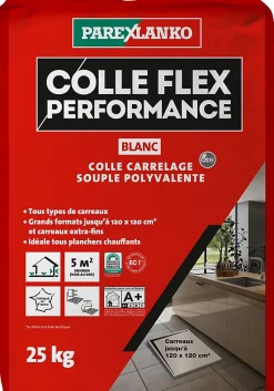 Colle Flex performance Blanc tous type de carreaux 25Kg Parexlanko