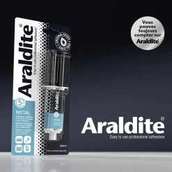 Colle haute performance epoxy à prise rapide Araldite Métal 24 ml
