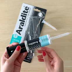 Colle haute performance epoxy à prise rapide Araldite Crystal 24 ml