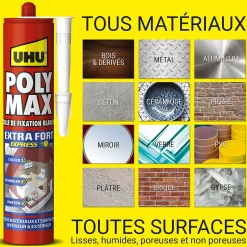 Colle mastic extra forte express UHU blanc 425g