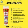 Colle mastic extra forte express UHU Poly Max transparente tube 115g
