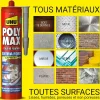 Colle mastic extra forte UHU Poly max gris 425g