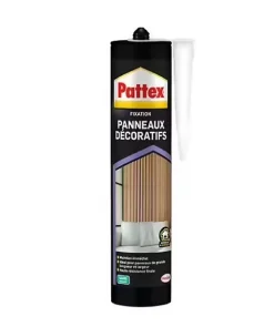 Colle mastic fixation panneaux décoratifs Pattex 470g