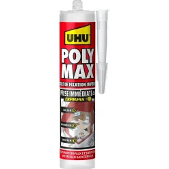 Colle mastic prise immédiate express UHU invisible cartouche 300g