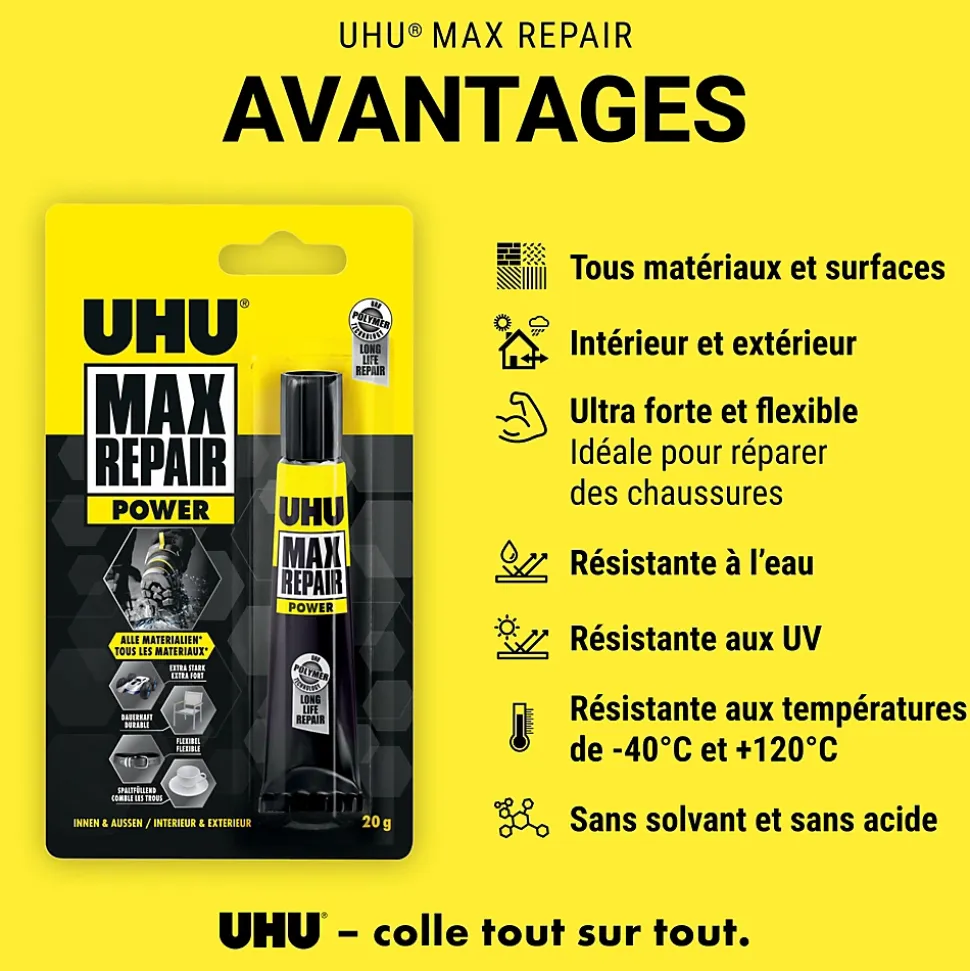 Colle Max Repair 20 grammes UHU Transparent