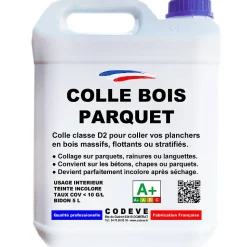 Colle Parquet - 20 L - Codeve Bois - Pour L'assemblage De Votre Parquet, Plancher, Escalier Ou Autre Sol En Bois.