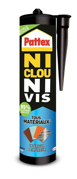 Colle Pattex Ni clou ni vis tous travaux intérieur et extérieur cartouche 450g